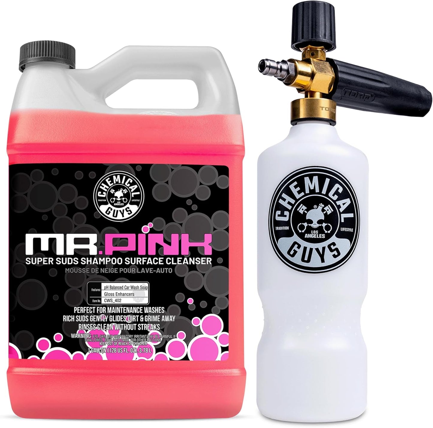 Chemical Guys TORQ Professional Max Foam 8 Cannon and Honeydew Snow Foam Soap Kit - High Foaming Car Wash Cannon with 1 Gallon Concentrated Soap - Safe for Cars, Trucks, SUVs, RVs and More, 128 fl oz