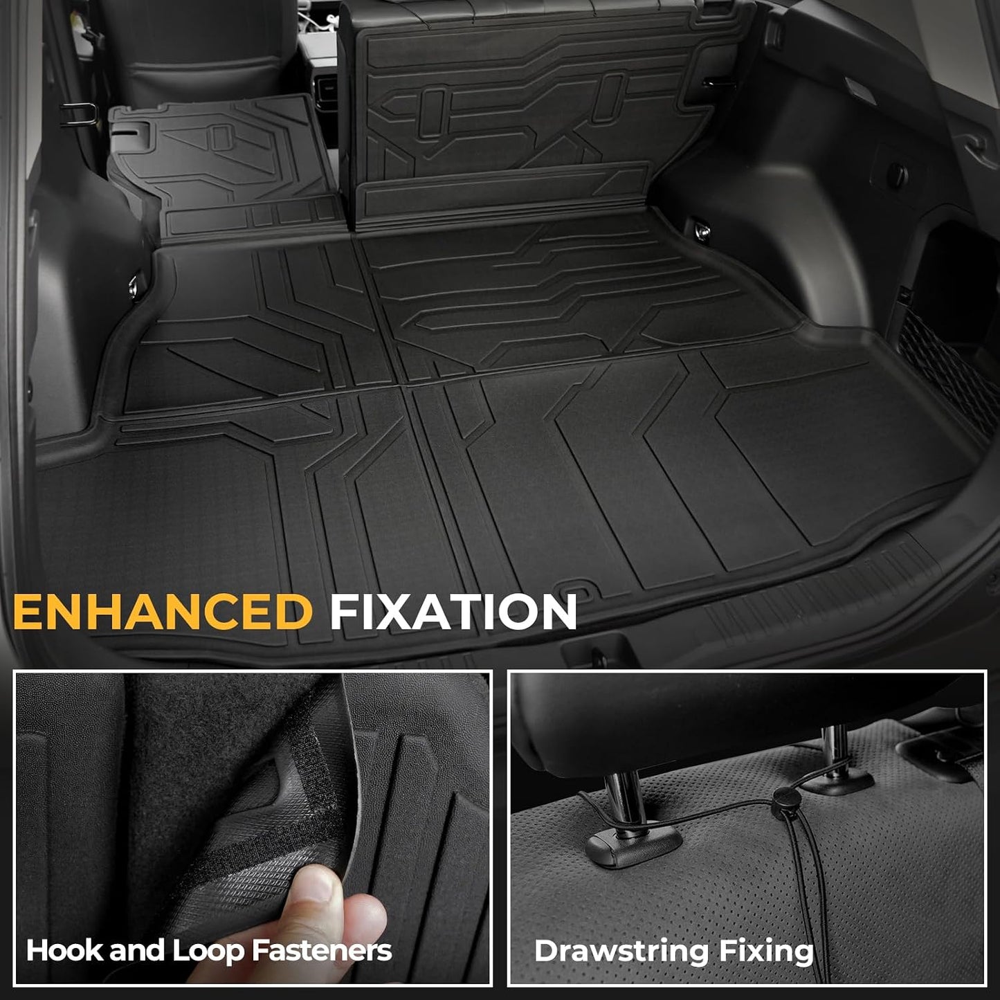 Floor Mats for Toyota Sienna 2021-2026, All Weather Floor Mats Lower Trunk Cargo Liner Accessories, Full Coverage Set (Fit 8-Seat with Spare Tire)