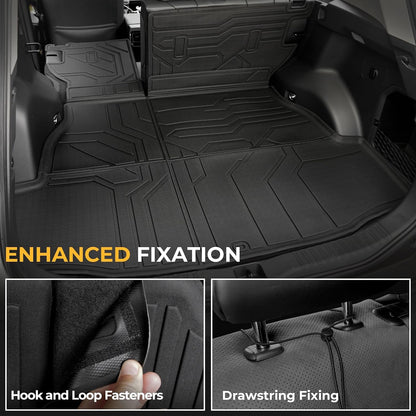 Floor Mats for Toyota Sienna 2021-2026, All Weather Floor Mats Lower Trunk Cargo Liner Accessories, Full Coverage Set (Fit 8-Seat with Spare Tire)