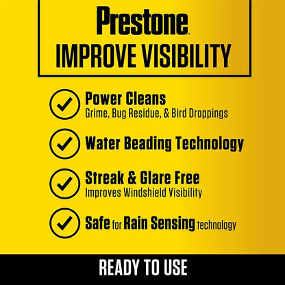 Prestone Bug Wash Windshield Washer Fluid, 1 Gallon