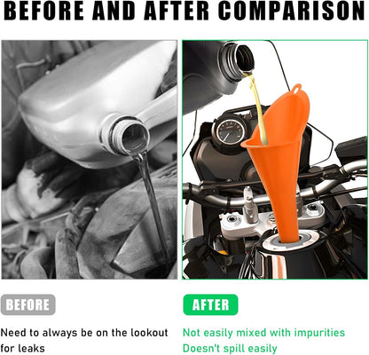 DXNQ Oil Funnel, Automotive Multi-Function Plastic Fuel Funnel with Long Neck, Universal Engine Oil Funnel for Filling Oils Gas Lubricants and Fluids, Car Accessories (Black)