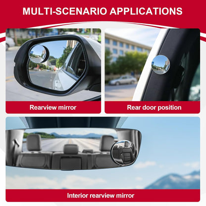 LivTee Blind Spot Mirrors, HD Glass Frameless Convex Rear View Mirrors, Wide Angle Adjustable Stick for Side Mirror, Automotive Exterior Accessories for Car, SUV & Trucks, Pack of 2