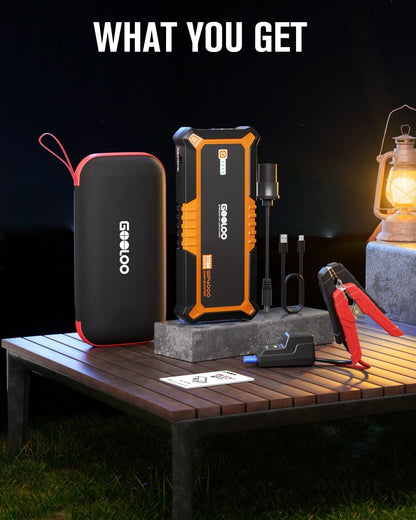 GOOLOO GP4000 Jump Starter 4000A Peak Car Starter (All Gas,up to 10.0L Diesel Engine) SuperSafe 12V Lithium Jump Box,Auto Battery Booster Pack,Portable Power Pack with USB Quick Charge and Type C Port