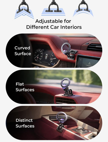 LISEN for MagSafe Car Phone Mount -Strong Magnets Magnetic Phone Holders for Your Car 2-in-1 Vent Dashboard Magnet Cell Phones Holder Mounts Car Accessories Gitfs for Men Women fit iPhone, Black | Dash Accents