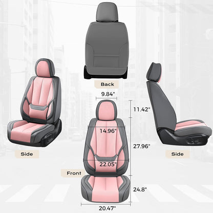 Coverado Seat Covers Full Set, Black Seat Covers for Cars 5 Seats, Car Seat Protector, Waterproof Nappa Leather Car Seat Cushion, Front and Rear Car Seat Cover Fit for Most Sedans SUV Pick-up Truck - Colors B