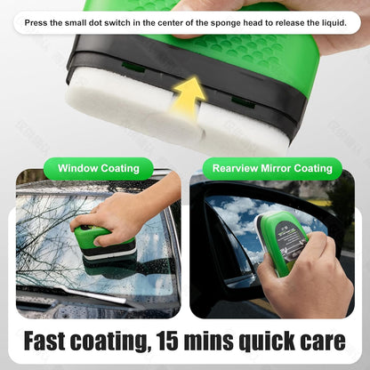 Automotive Glass Hydrophobic Coating Agent, Lotus Leaf Rainproof Effect, Invisible Windshield Protective Barrier for Improved Clarity & Rainy Season Driving Safety