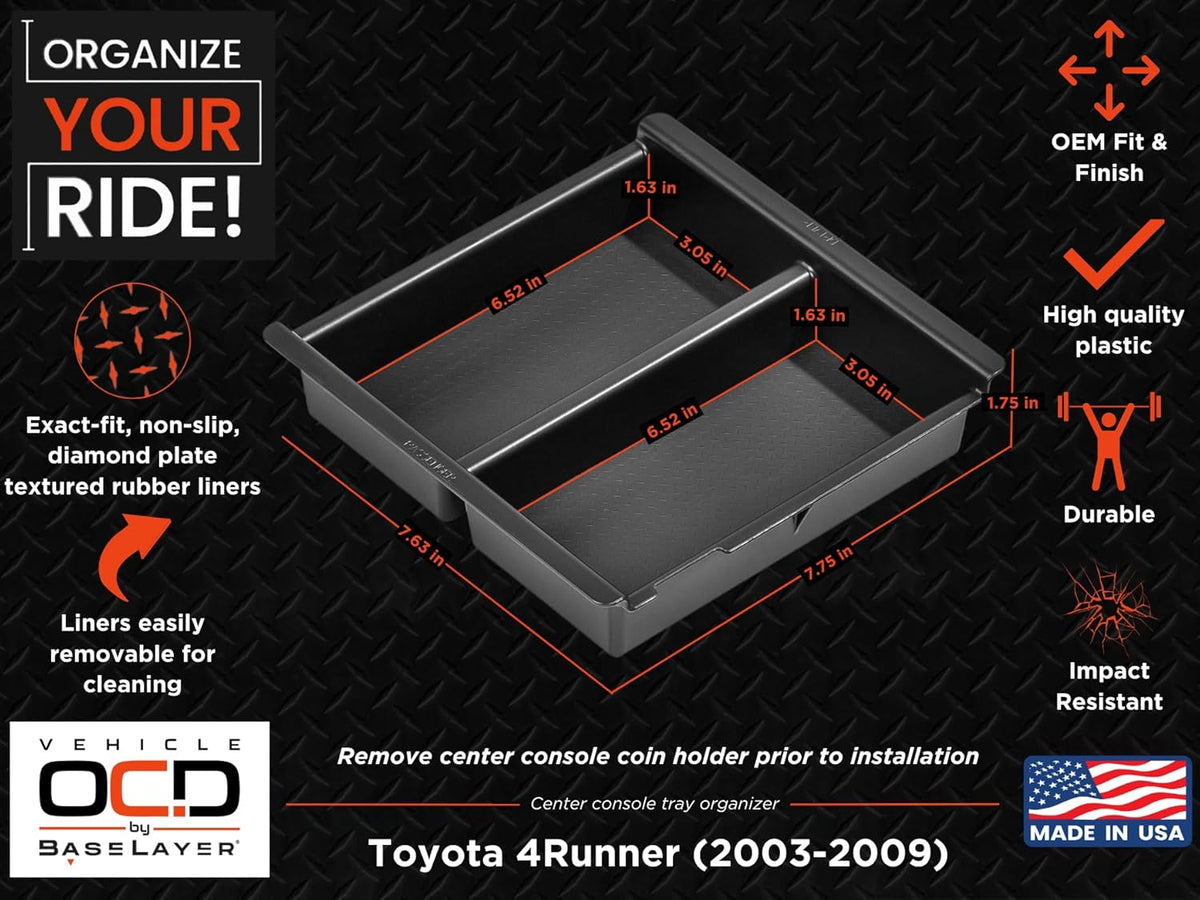 Vehicle OCD - Glove Box Organizer for Toyota 4Runner (2010-2024) and Lexus GX 460 (2010-2023)- Made in USA - SLX164