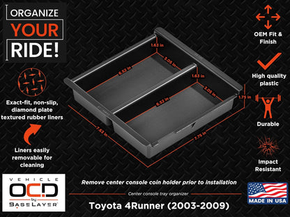 Vehicle OCD - Glove Box Organizer for Toyota 4Runner (2010-2024) and Lexus GX 460 (2010-2023)- Made in USA - SLX164
