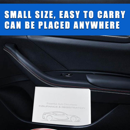 Ziciner Car Registration Insurance Holder, 2Pack Essential Auto Card Document Glove Box Organizer with Touch Fastener, Vehicle Interior Accessories Perfect for Most Car, Truck, SUV (Red/Small Car)