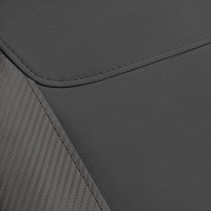Flying Banner Carbon Fiber Leather Vehicle Seat Covers, Leopard Gray Black, Universal Fit - 8PCS