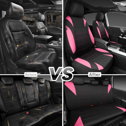 CAR PASS Waterproof Car Seat Covers Front Seats Only with 5mm Composite EVA, Neoprene Car Seat Cover with Separate Headrest Cover, Quick Setup Universal Fit for Car SUV Trucks,Airbag Compatible（Gray