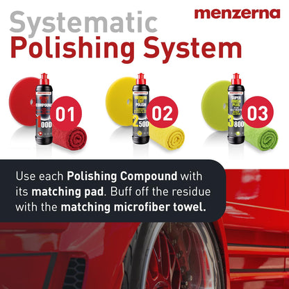 menzerna Polishing Set 8oz – HCC1000, MCC2500 & 3800 | 3-Step System for Scratch Removal, Swirl Elimination & Mirror-Like Finish