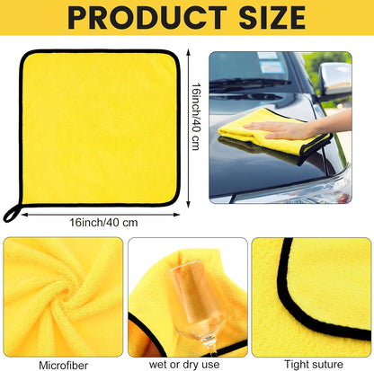 Tallew 40 Pcs Microfiber Towels:16"x16" Microfiber Drying Towels Bulk Micro Fiber Car Cleaning Cloth for Cars Drying Washing Polishing Office Windows Cleaning Household Supplies (Yellow)
