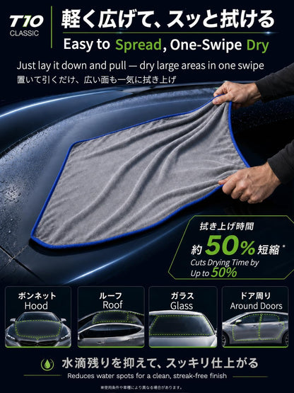 SHSCLY Compact Car Drying Towels, 2 Pack Twist Loop Microfiber Towels, Lightweight and Easy to Control, Highly Absorbent for Cars, Glass, Mirrors and Interior, 20 x 24 Inch
