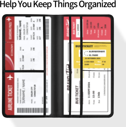 Car Registration and Insurance Card Holder - Leather Vehicle Glove Box Automobile Documents Paperwork Wallet Case Organizer for ID, Driver's License, Key, Cards - Car Accessories for Women&Men
