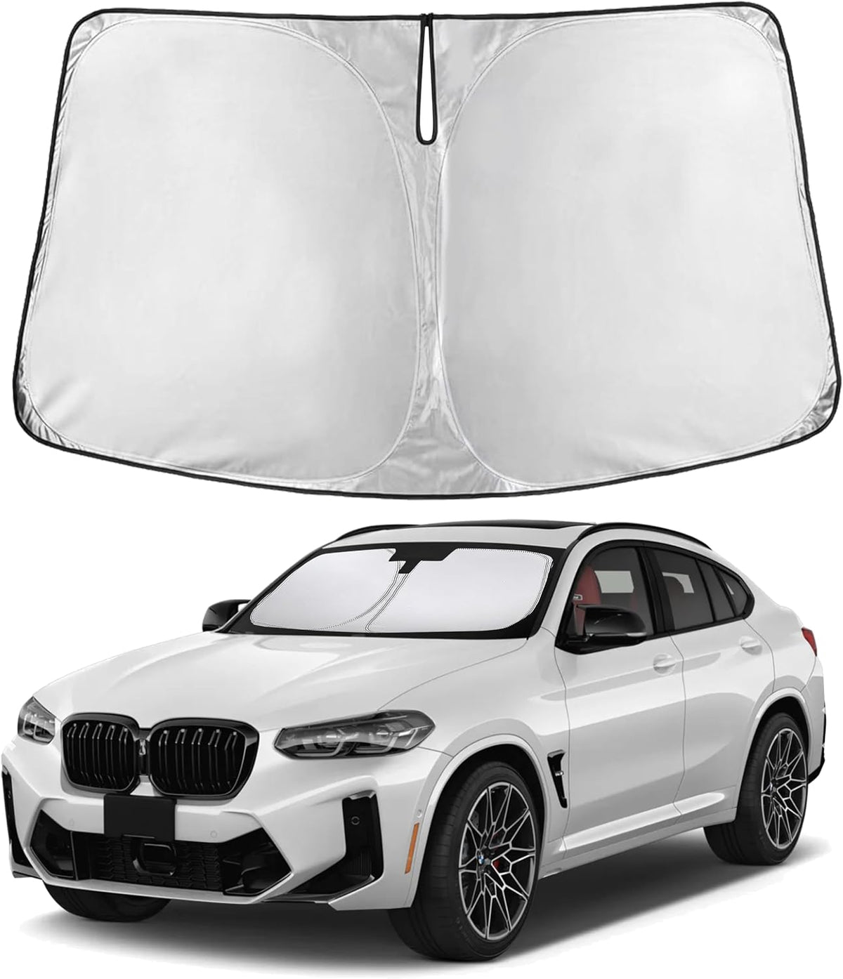 EcoNour Car Windshield Sun Shade | 2025 Upgraded Innovative No-Light-Pass Technology for Maximum Coverage | Foldable Sun Shade Keeps Your Vehicle Cool | Must-Have Car Accessories | Small (59" x 29") - Colors M