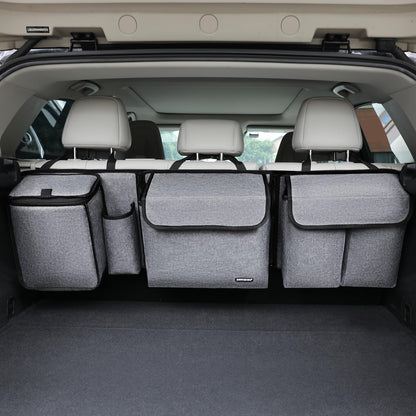 Deluxe Trunk and Backseat Organizer for Medium or Large Size SUVs & RVs, Detachable Storage Modules with Built-in Cooler, Patent Pending