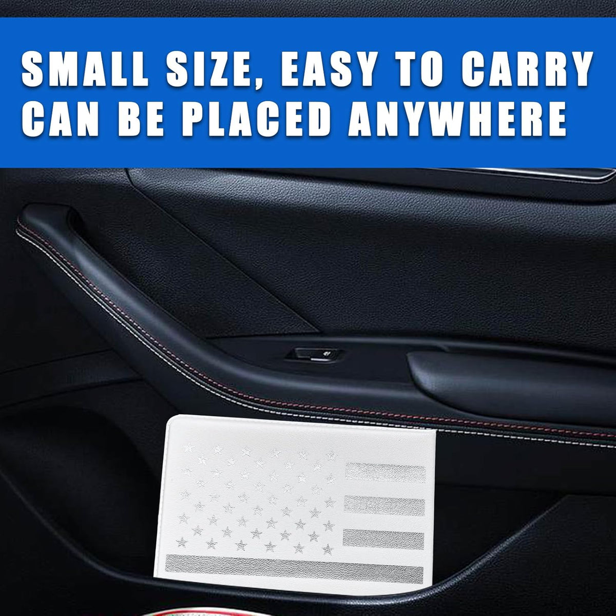 Ziciner Car Registration Insurance Holder, 2Pack Essential Auto Card Document Glove Box Organizer with Touch Fastener, Vehicle Interior Accessories Perfect for Most Car, Truck, SUV (Red/Small Car)