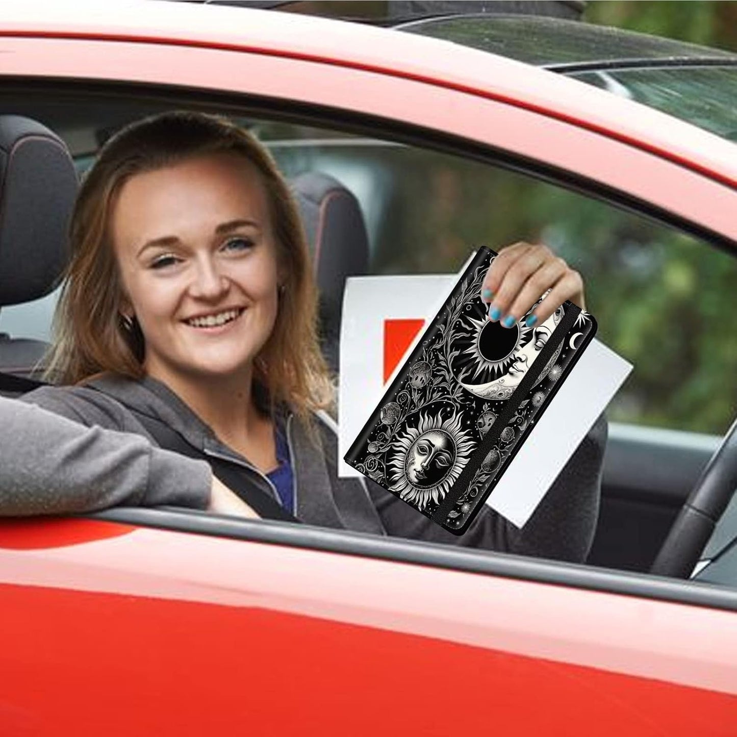 Car Registration and Insurance Holder, Leather Car Glove Box Organizer, Cool Car Accessories for ID, Driver's License Cards & Essential Document, business cards, Men&Women, Retro Audio Cassette