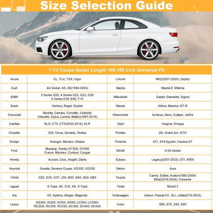 GUNHYI 16 Layers Car Cover Waterproof All Weather, Heavy Duty Outdoor Car Cover Universal Fit Sedan Toyota Camry, Tesla Model 3, Honda Accord, Nissan Altima, Kia K5/Stinger, Hyundai Sonata etc.