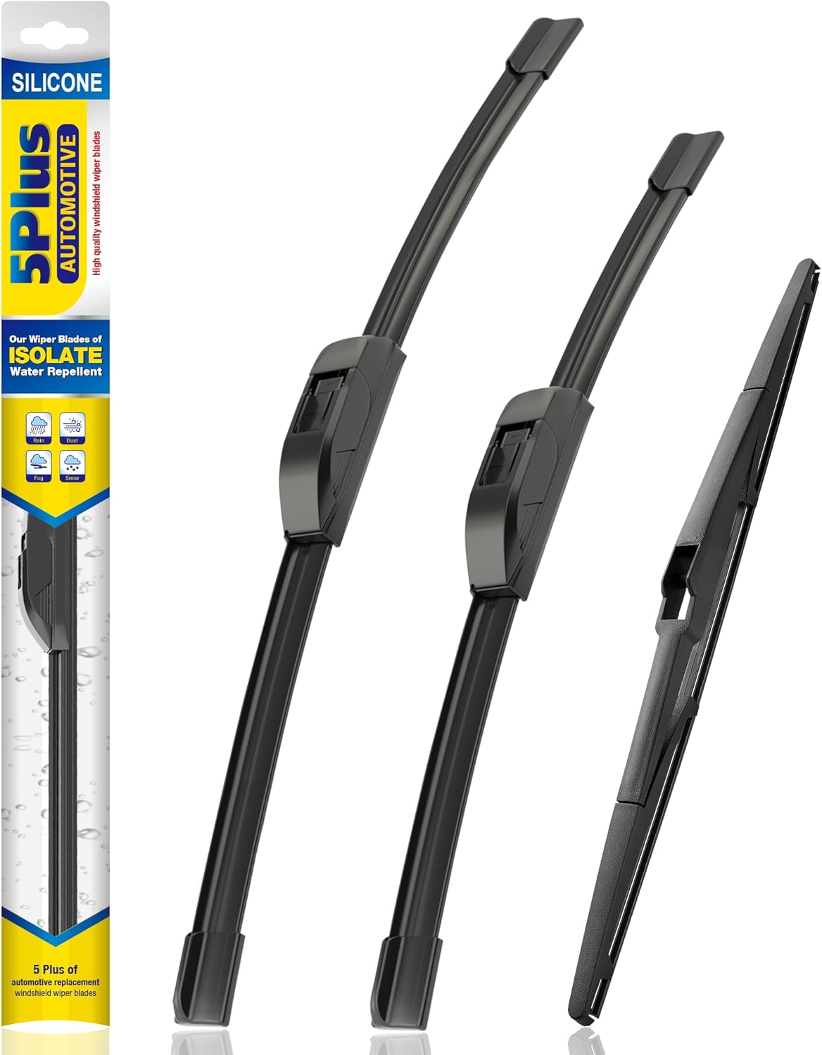 5 PLUS® Silicone Windshield Wipers Replacement for 2019-2024 Toyota RAV4/ 2006-2015 Mazda 5 Wiper Blades(Set of 3), Windshield Wiper Blades For My Car-26"/16"/12" - Colors C