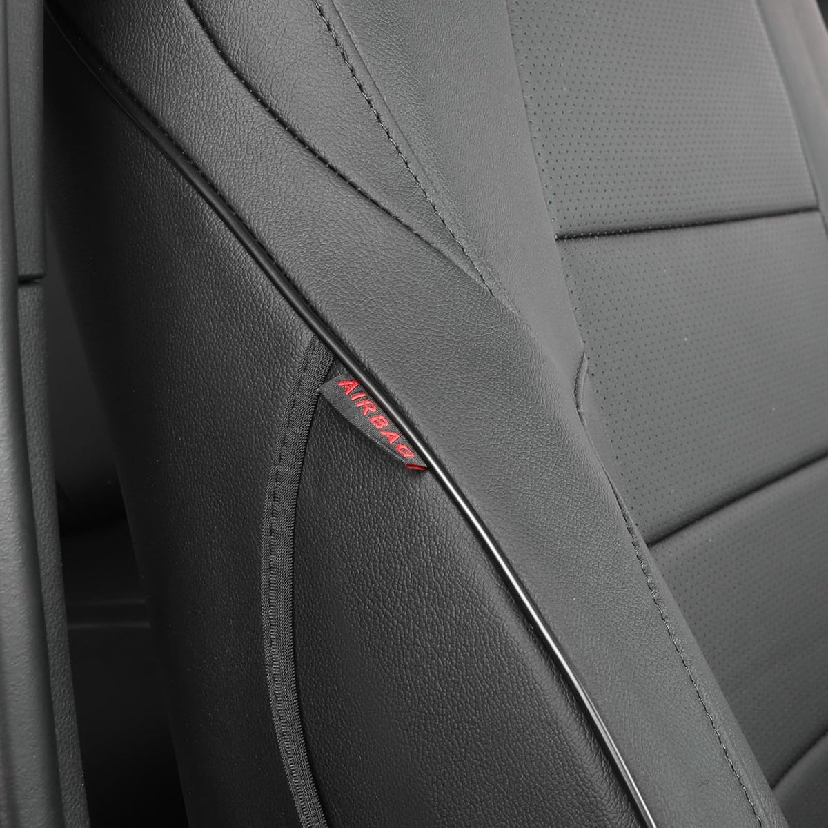 EKR Tacoma Car Seat Covers Custom Fit for Toyota Tacoma (Petrol) 2024 2025 2026 DoubleCab/CrewCab SR/SR5/TRD Sport/TRD Off-Road/Limited -Truck Seat Covers Full Set,Faux Leather(Black)