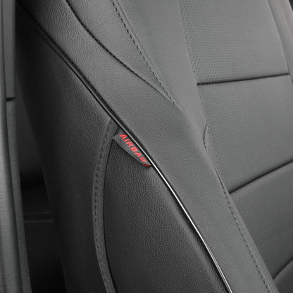 EKR Tacoma Car Seat Covers Custom Fit for Toyota Tacoma (Petrol) 2024 2025 2026 DoubleCab/CrewCab SR/SR5/TRD Sport/TRD Off-Road/Limited -Truck Seat Covers Full Set,Faux Leather(Black)