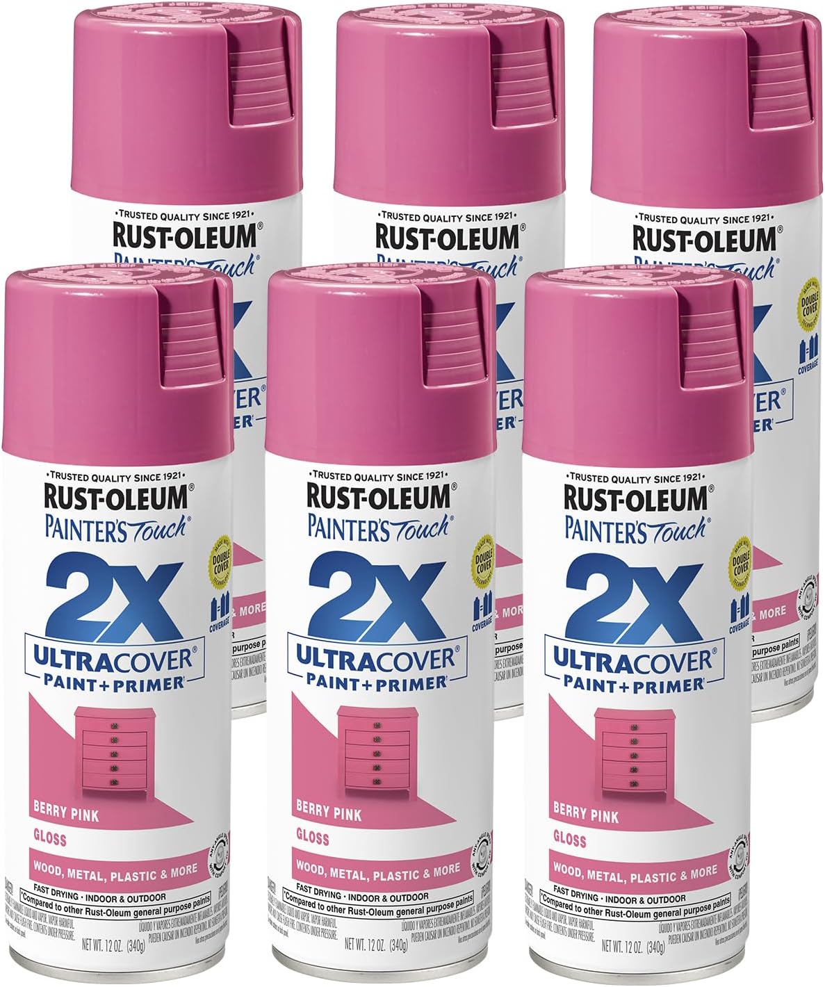 Rust-Oleum 334029 Painter's Touch 2X Ultra Cover Spray Paint, 12 oz, Gloss Clear - Colors B