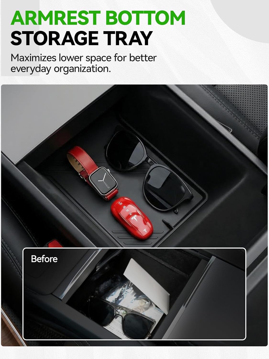 10PCS Center Console Organizer Tray for 2025 2026 Tesla Model Y Juniper Accessories, Under Seat Storage Armrest Hidden Storage Box Cup Holder Charger Pad for Tesla ModelY Juniper (Not fit Standard)