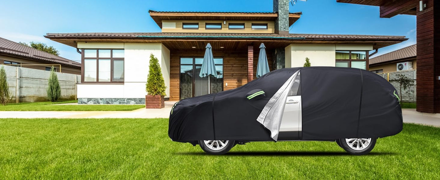 Car Cover Custom Fit for Honda CRV 1997-2025,Toyota RAV4 1996-2025, 6 Layers Truck Cover Waterproof All Weather for Automobiles,Outdoor Full Exterior Cover,Rain, Sun, Wind Protection,Black