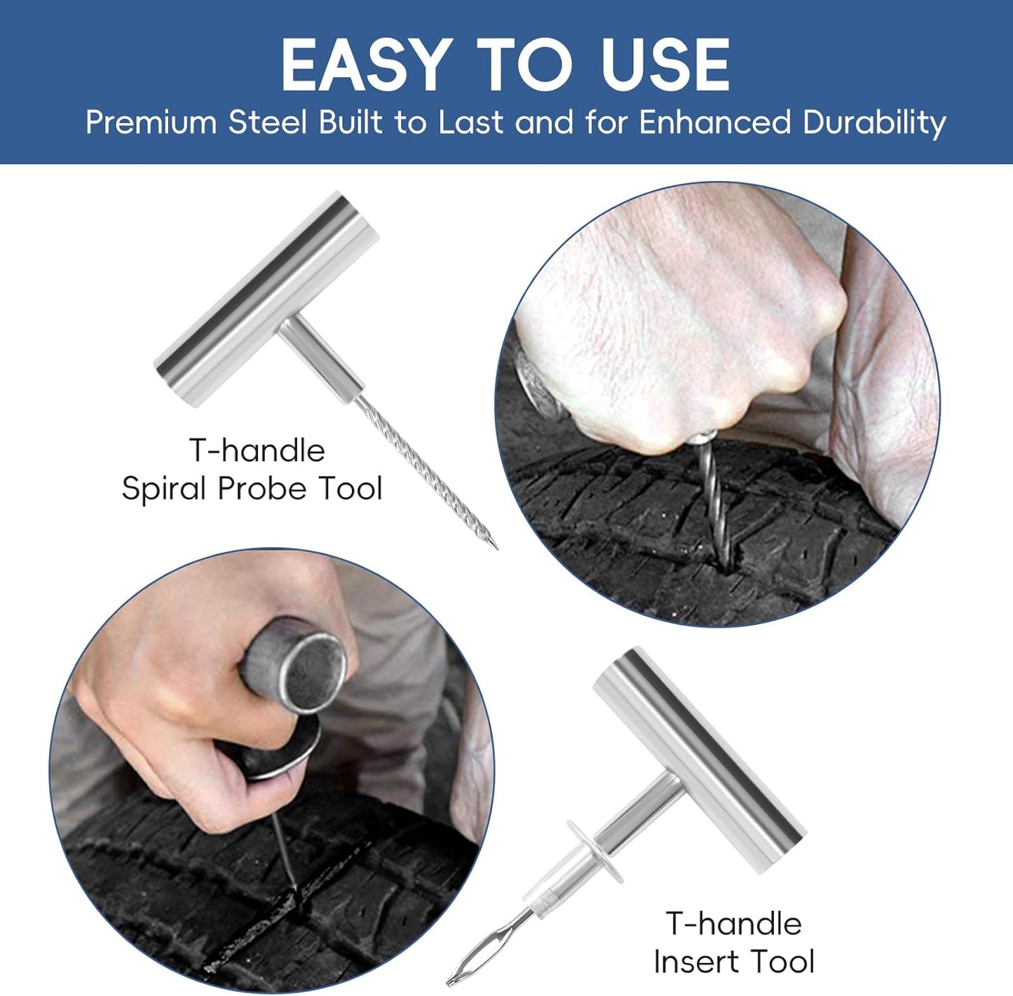 PINKJOY 36 Pcs Tire Plug Kit, Heavy Duty Tire Repair Kit for Car, Motorcycle, ATV, Jeep, Truck, Tractor Flat Tire Puncture Repair Tools