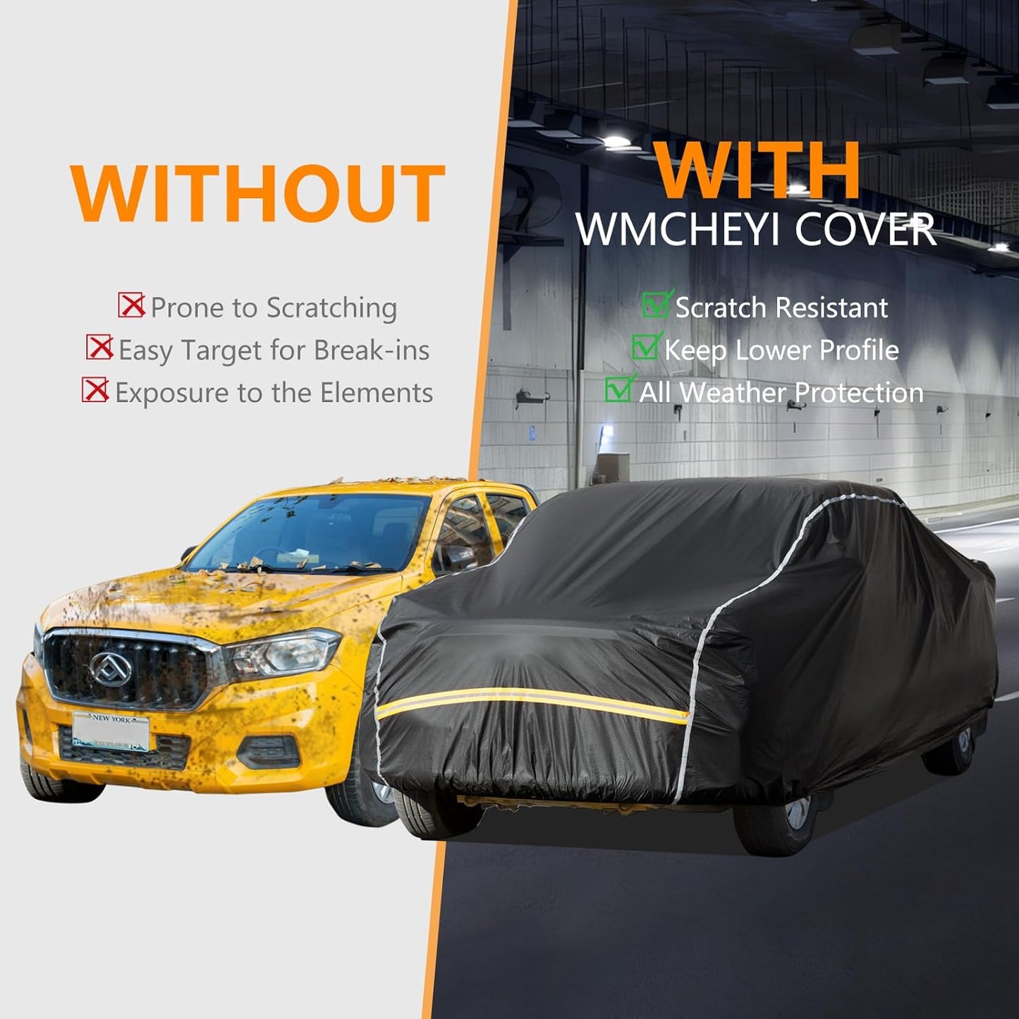 Car Cover Waterproof All Weather,6 Layers Car Covers for Automobiles, Full Exterior Cover with Zipper, Outdoor Car Cover Sun UV Rain Snow Wind Protection, Fit for 185"(185*70*59 inch)Sedan