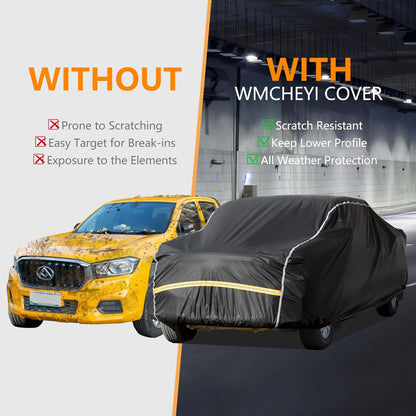 Car Cover Waterproof All Weather,6 Layers Car Covers for Automobiles, Full Exterior Cover with Zipper, Outdoor Car Cover Sun UV Rain Snow Wind Protection, Fit for 185"(185*70*59 inch)Sedan