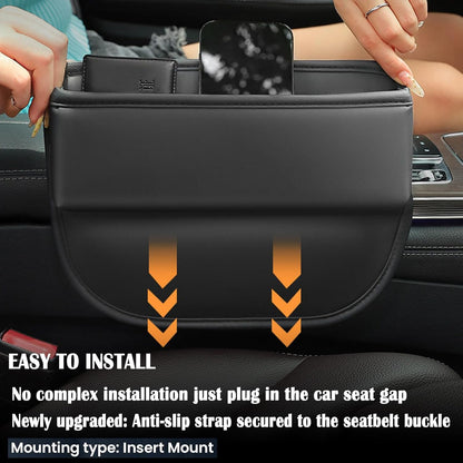 Car Seat Gap Filler 2 pack Car Gap Filler Seat Organizer Front Seat Leather Car Accessories for Women Men, Car Essentials for SUV Truck, Adjustable Seat Gap Filler Organizer (Black 2 pack)