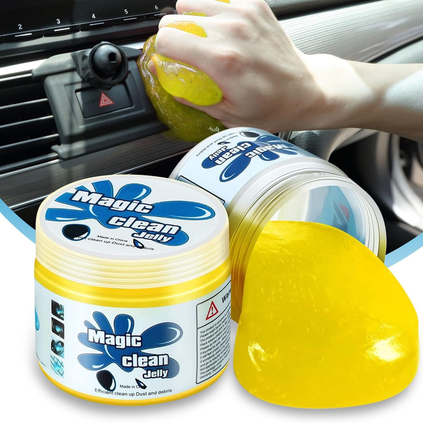 Auto Dynasty Pack of 4 Car Cleaning Gel, 2024 Universal Auto Detailing Tools Car Interior Air Vent Dust Cleaner Slime Putty Jelly for Printers, Camera, Calculator, Keyboard (Red, Blue, Green, Yellow)