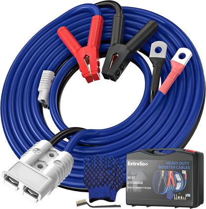 EXTRESPO Heavy Duty Jumper Cables - 4 Gauge 20 Feet 600Amp Automotive Booster Cables for Car Battery, for Car, SUV and Trucks, Jumper Cables Kit with Carry Bag, Gloves, Brushes (4 Gauge 20 FT)…