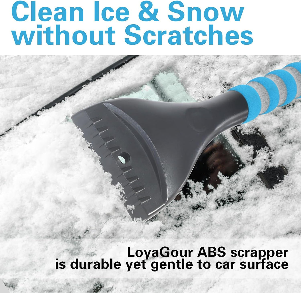Snow Brush and Ice Scraper for Car Windshield,26.4" Window Scraper Deicer for Car SUV and Truck,Ice Scrapers and Brushes 2 in 1,Winter Car Automotive Exterior Accessories(1Pack Orange)