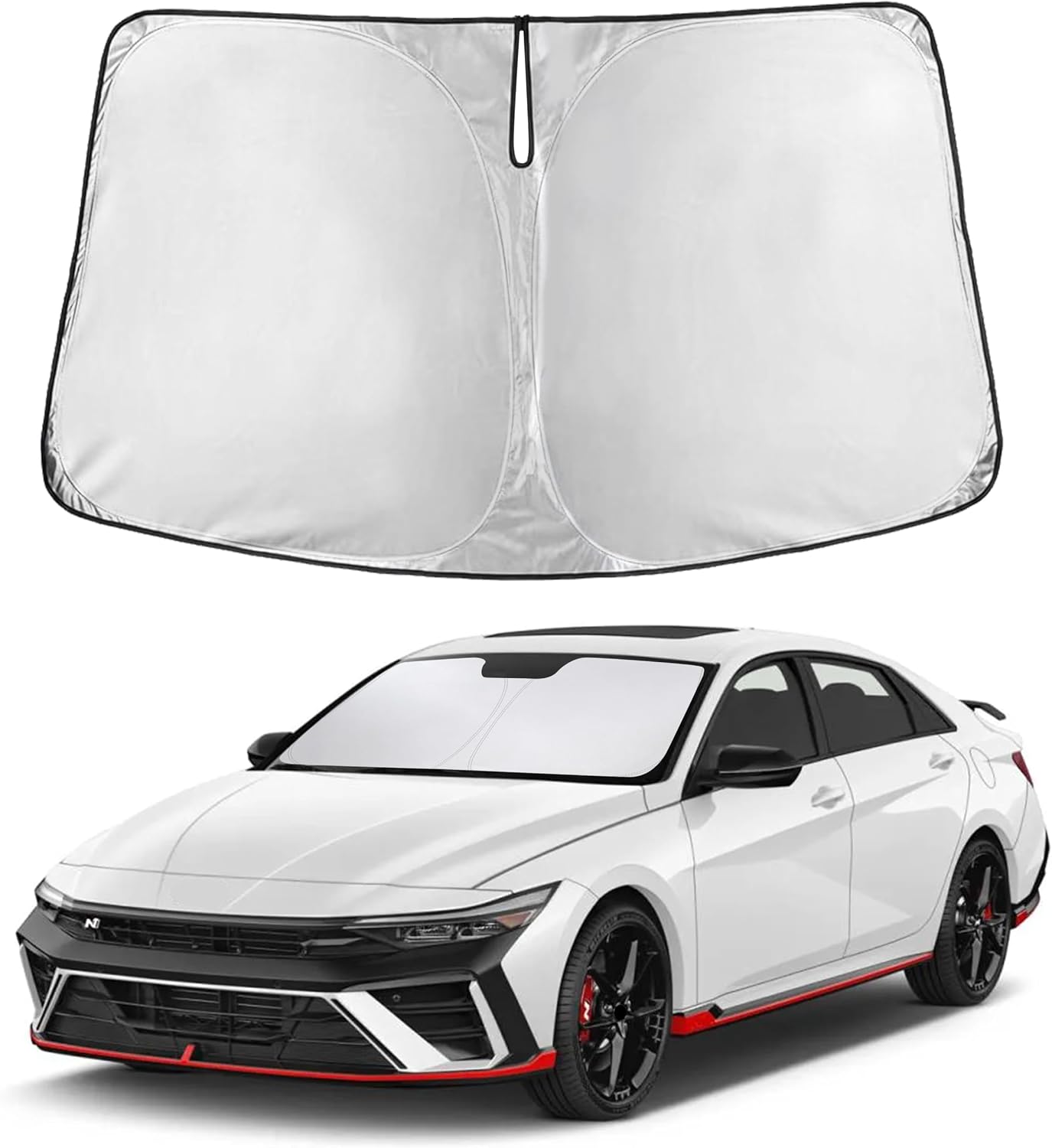 EcoNour Car Windshield Sun Shade | 2025 Upgraded Innovative No-Light-Pass Technology for Maximum Coverage | Foldable Sun Shade Keeps Your Vehicle Cool | Must-Have Car Accessories | Small (59" x 29") - Colors K