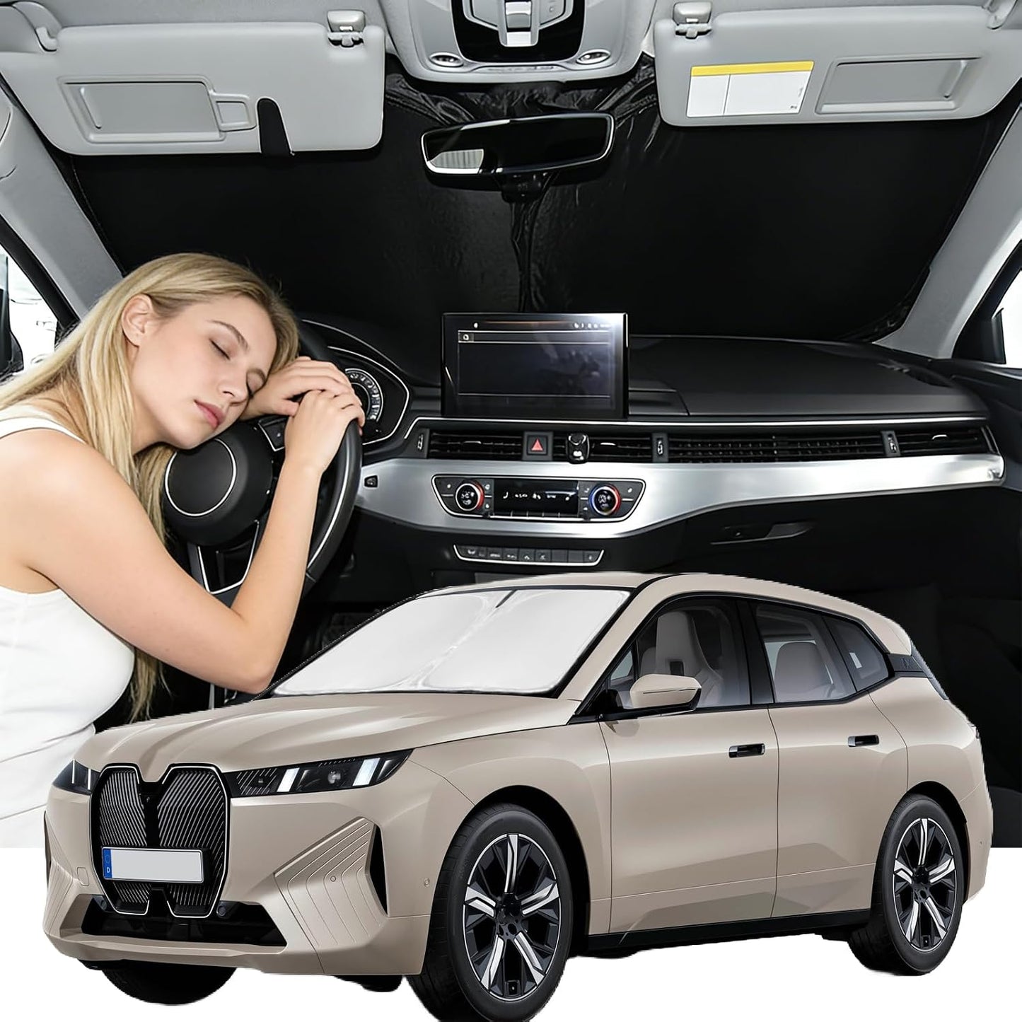for Toyota Tacoma 2016-2023 2024 2025 2026 Sun Shade Sunshade Windshield Cover - 4 Layers Front Window Shade Custom Fit Tacoma 2Dr 4Dr Pickup Sun Visor 240T Shade Blocks UV Rays Car Accessories - Colors A