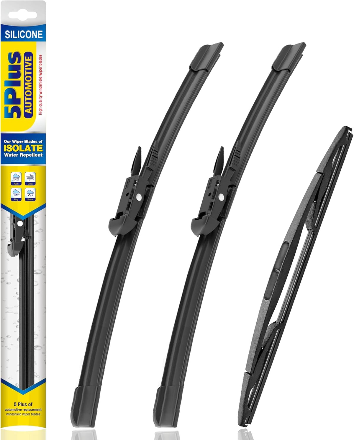 5 PLUS® Silicone Windshield Wipers Replacement for 2007-2014 Ford edge, 2007-2015 Lincoln MKX Wiper Blades(Set of 3),Automotive Replacement Windshield Wiper Blades For My Car-26"/20"/14" - Colors A