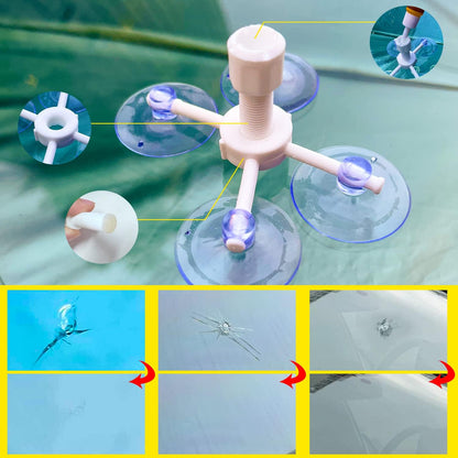 Windshield Repair Kit, 4 Pack Windshield Crack Repair Kit, Upgraded Windshield Chip Repair Kit with Pressure Syringes, Car Window Crack Repair Kit Quick Fix for Bulls-Eye & Star-Shaped Chips, Cracks