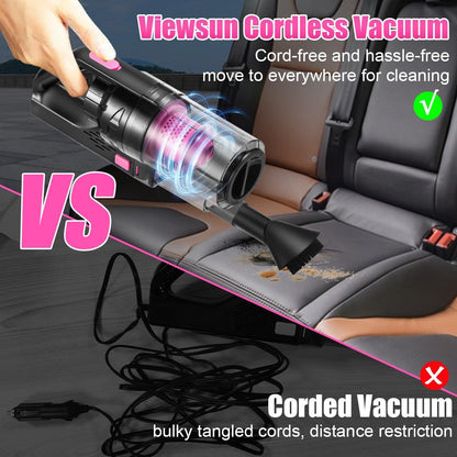 17pcs Car Cleaning Kit, Pink Car Interior Detailing Kit with High Power Handheld Vacuum, Detailing Brush Set, Windshield Cleaner, Cleaning Gel, Complete Auto Accessories for Women Gift