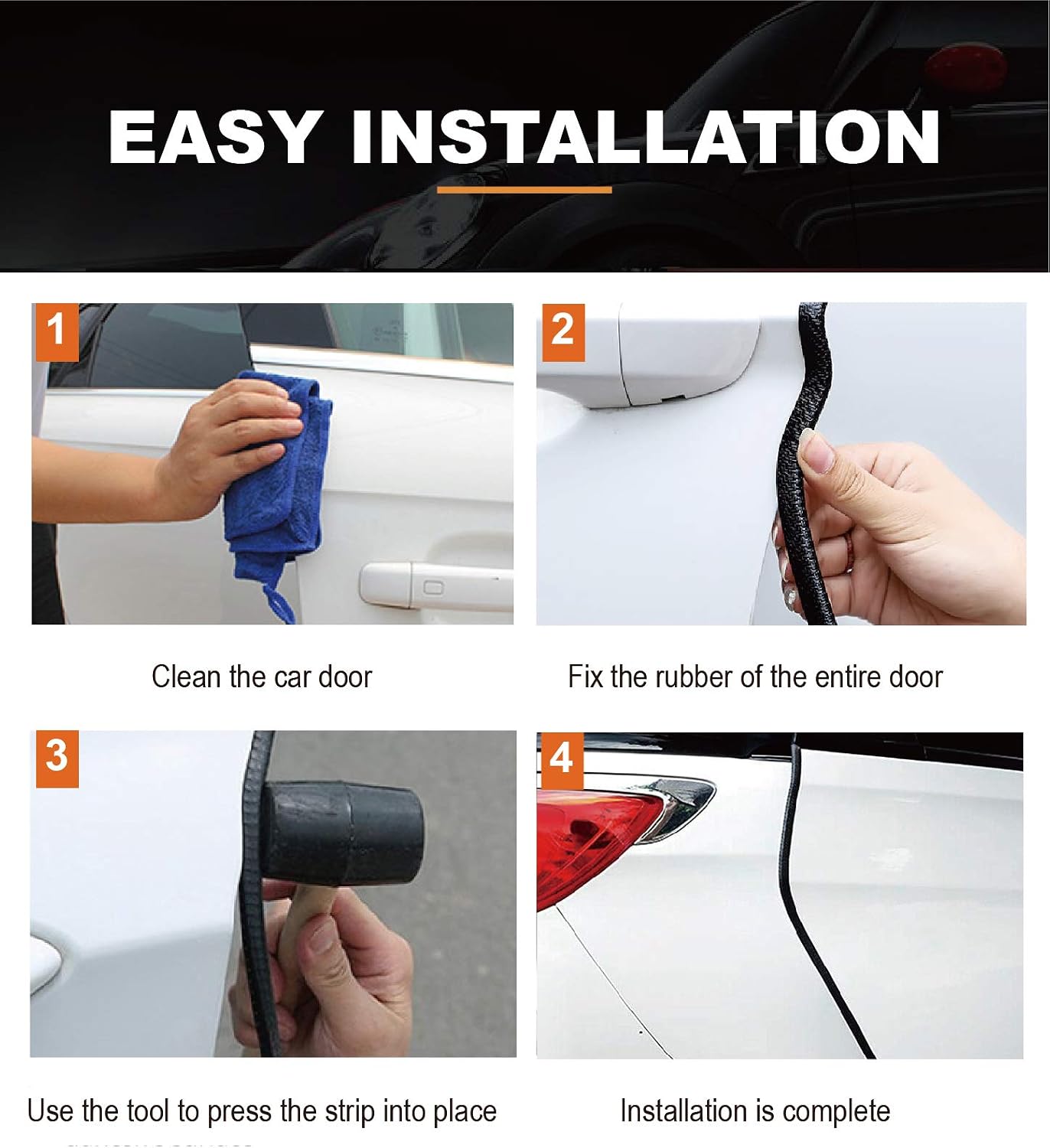 Car Door Edge Guards Clear, 16Ft Rubber Seal Protector U Shape Edge Trim Car Door Edge Protection Fit for Most Car