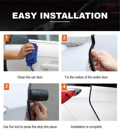 Car Door Edge Guards Clear, 16Ft Rubber Seal Protector U Shape Edge Trim Car Door Edge Protection Fit for Most Car