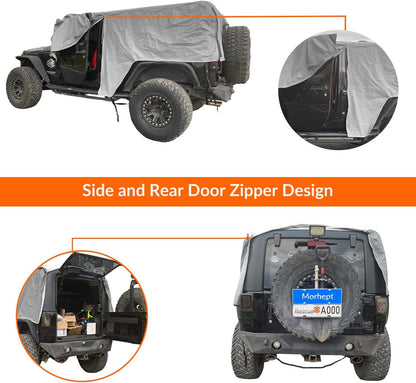 Car Cover Waterproof All Weather for Automobiles, Outdoor Full Exterior Covers for Sedan Black(Suggest Car Length from 194"-208")