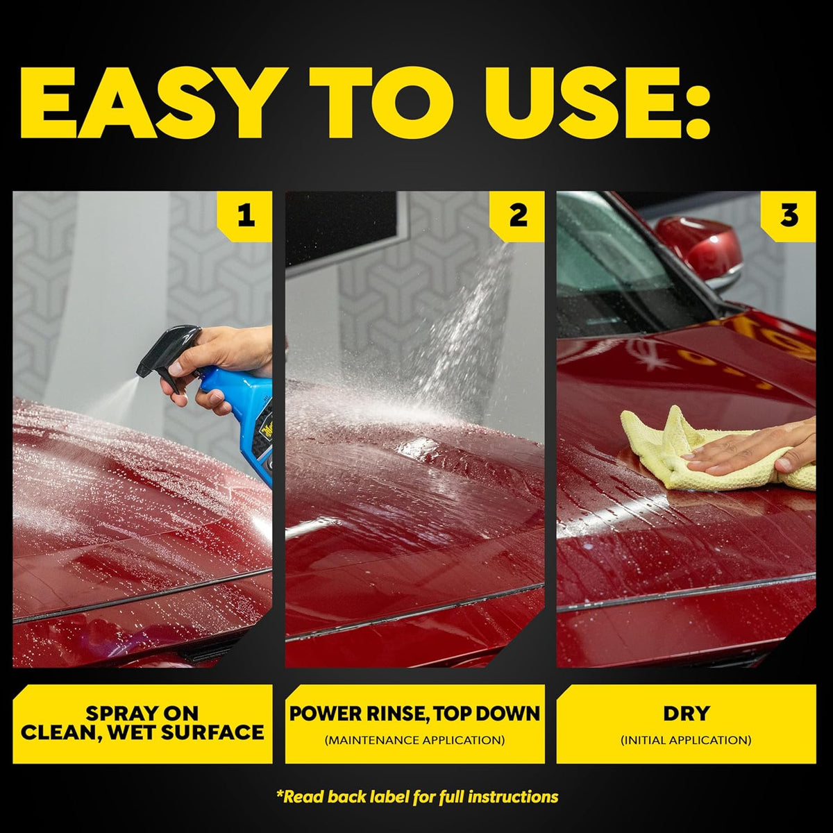 Meguiar's Hybrid Ceramic Wax, Easy-to-Use Spray Wax for Car Detailing with the Superior Protective Power of Advanced SiO2 Hybrid Barrier Technology, 26 Oz Spray Bottle