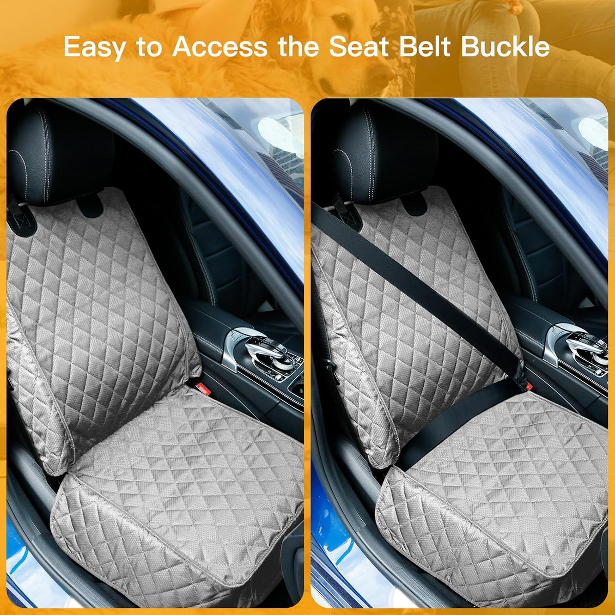 PETICON Waterproof Front Seat Car Cover 2 Pack, Full Protection Dog Car Seat Cover with Side Flaps, Nonslip Scratchproof Captain Chair Seat Cover Fits for Cars, Trucks, SUVs, Jeep, Black