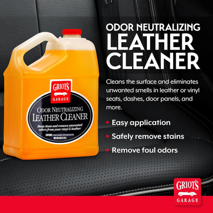 Griot's Garage Odor Neutralizing Leather Cleaner for Car Seats, Dashboard, Door Panels, Eliminates Unwanted Smells, 10971, 22oz