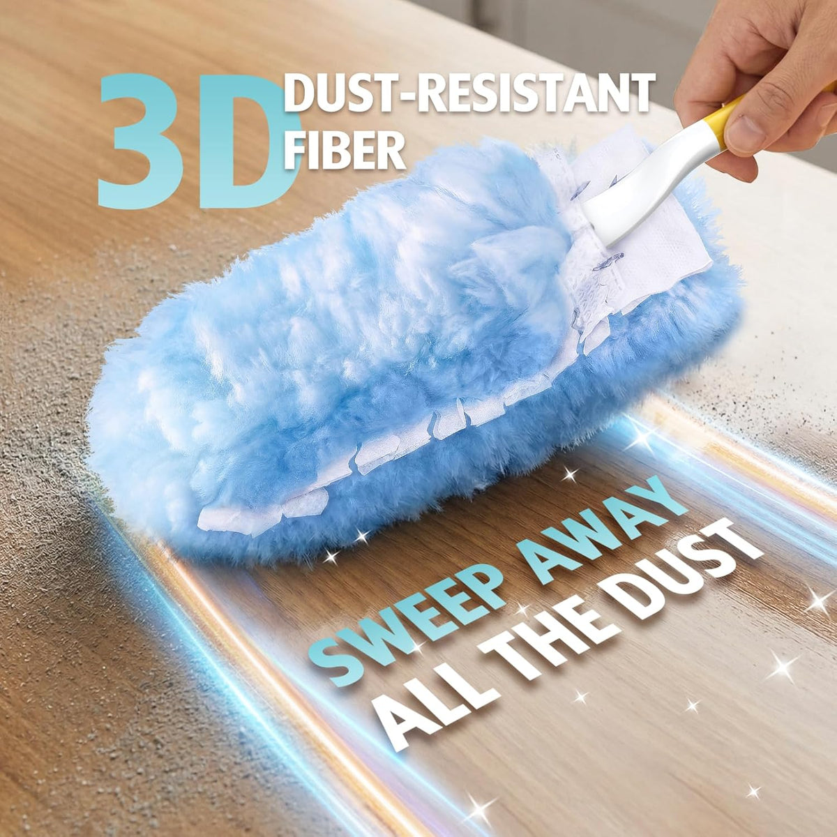 Duster Refill for Swiffer Duster, 30 Count Heavy Duty 2 Side 360° Duster Refills with 1 Handle, 4X Microfibers, Disposable Multi Surface Dusters for Cleaning