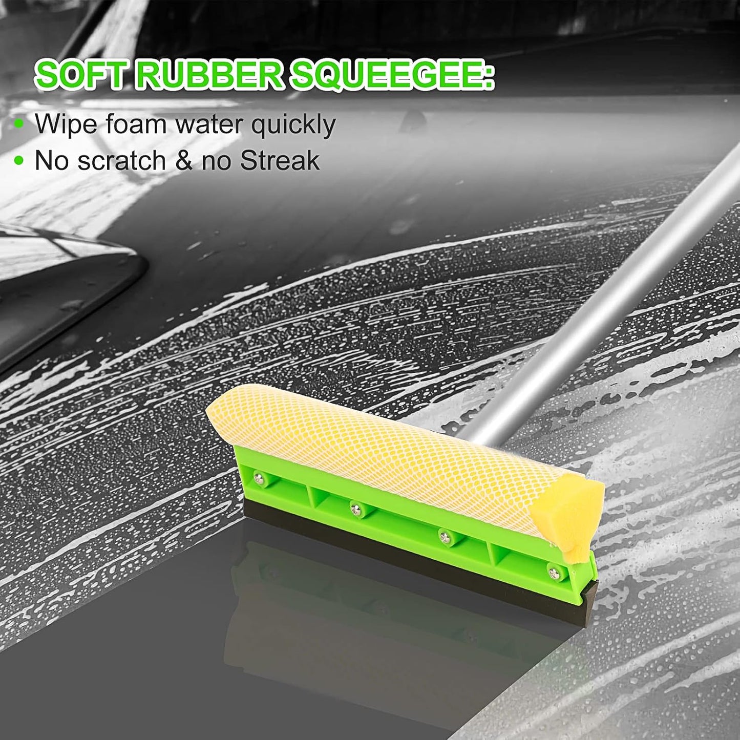 Wontolf 17pc Car Wash Kit, Car Cleaning Kit with Car Wash Brush Long Handle, Car Wash Soap, Interior Cleaner, Wheel Cleaner, Window Squeegee, Car Interior Detailing Kit for Cars Trucks RVs SUVs